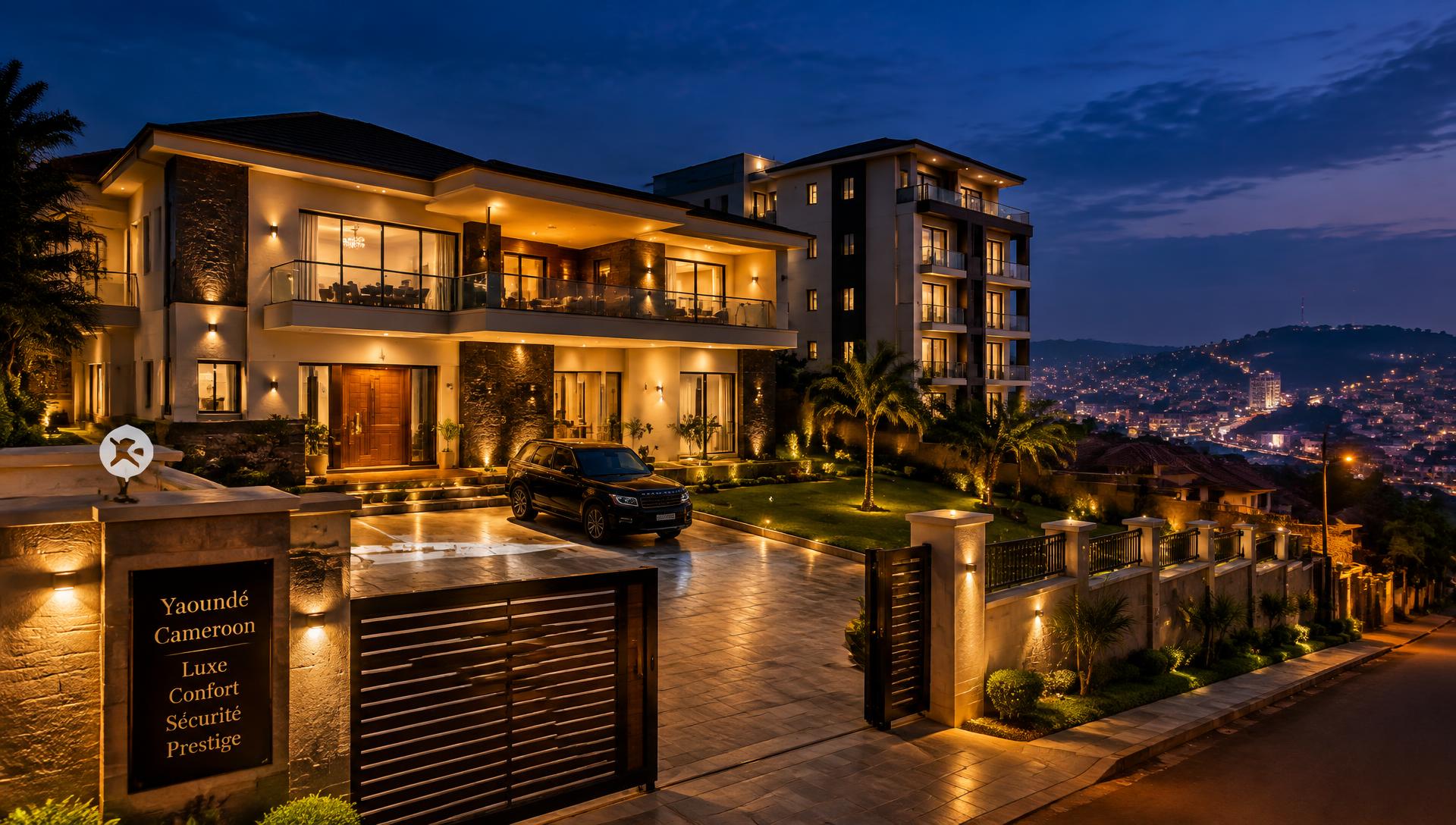 Résidence de prestige à Yaoundé au crépuscule
